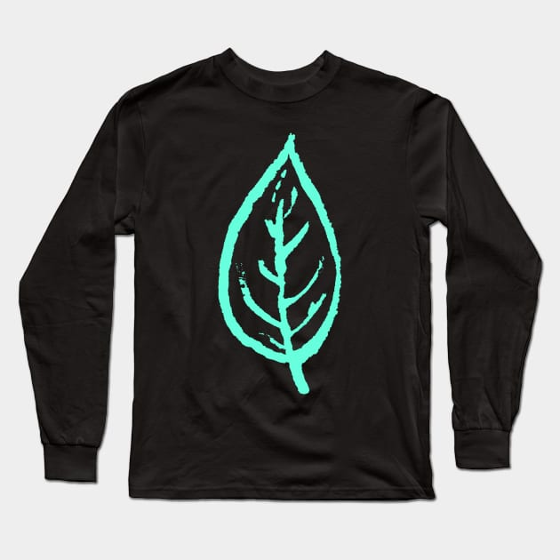 Leaf / Petrol Long Sleeve T-Shirt by Nikokosmos